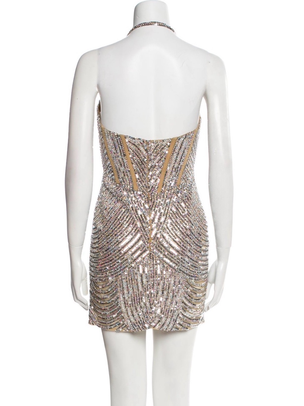 Portia and Scarlett Rose Gold Sequin Halter Mini Dress - Picture 3 of 3
